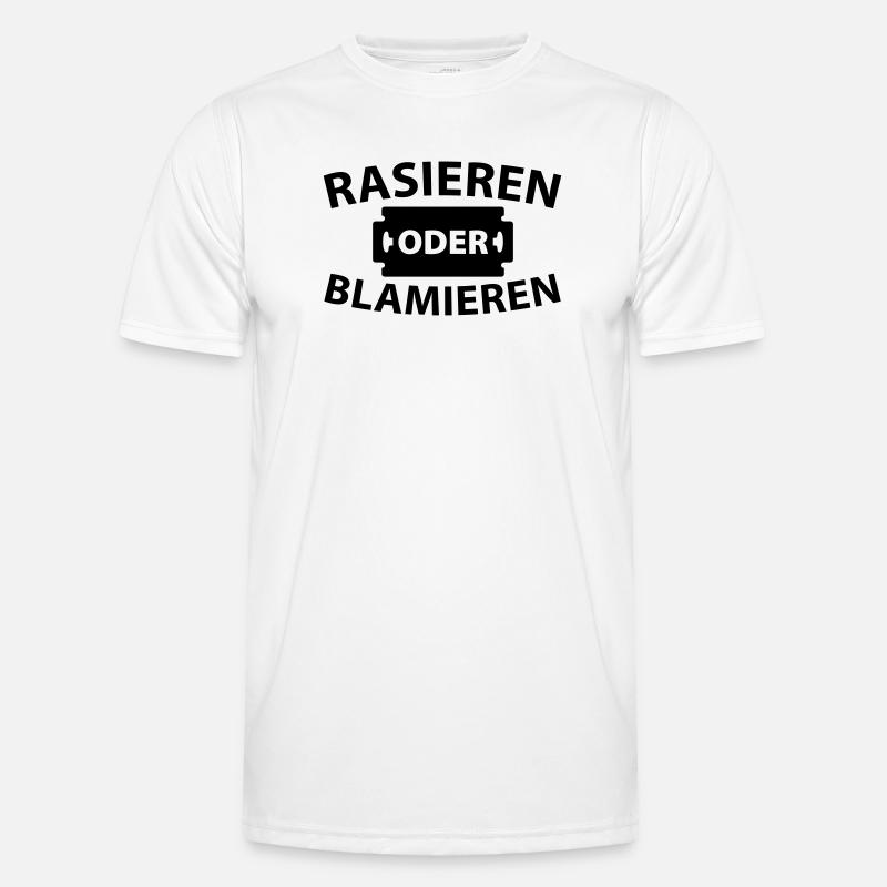 Rasieren oder blamieren Männer Funktions-T-Shirt