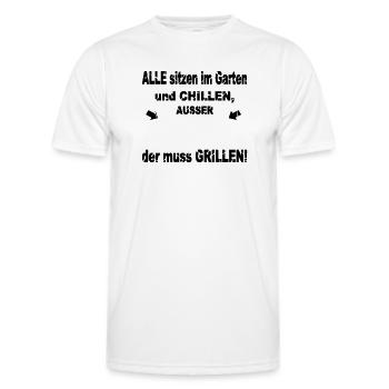 Lustiger Grill-Spruch - Männer Funktions-T-Shirt - Weiß - Vorne - AI Model Male 178 dark (178cm)