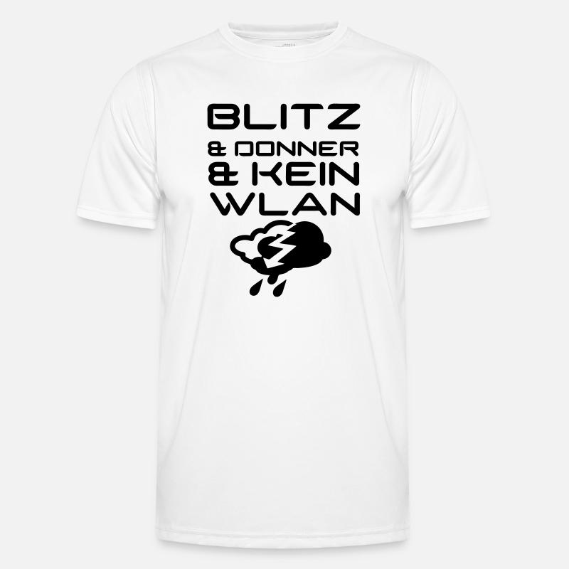 Blitz & Donner & kein WLAN Geschenk Männer Funktions-T-Shirt