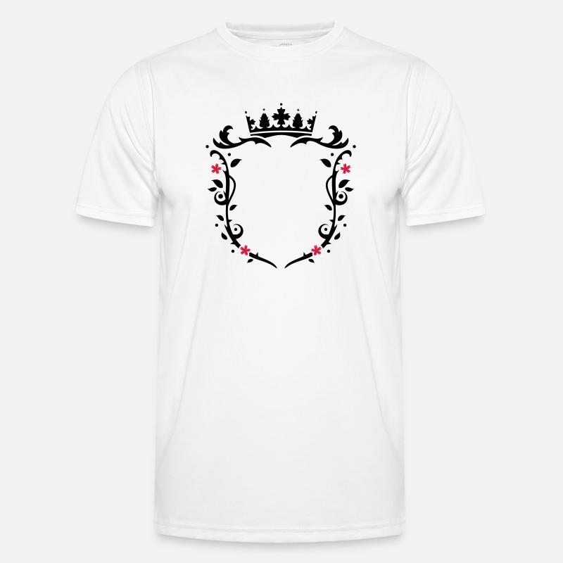 blomsterarter emblem med krone - Funktionsshirt til herrer - hvid