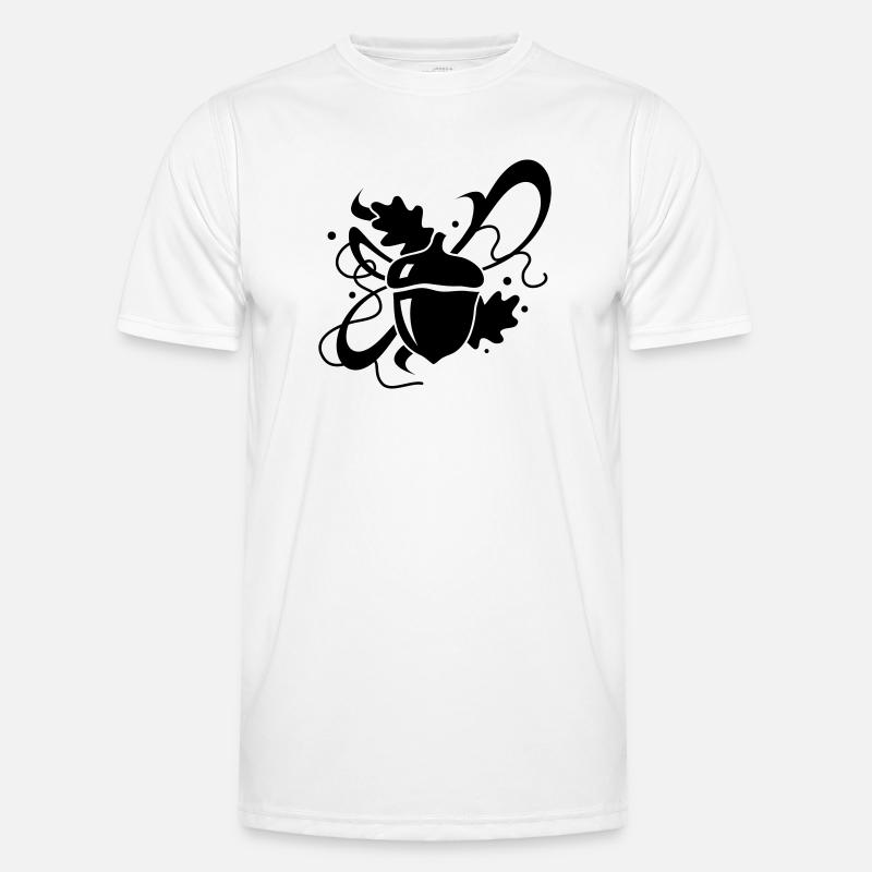 Eichel mit Eichenblätter - Männer Funktions-T-Shirt - Weiß