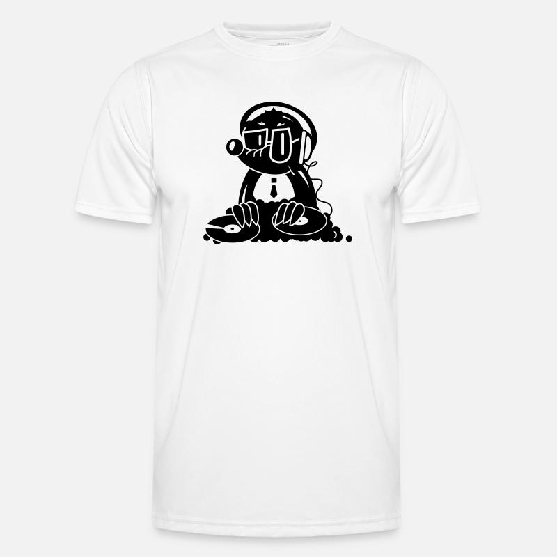Ein Maulwurf als DJ - Männer Funktions-T-Shirt - Weiß