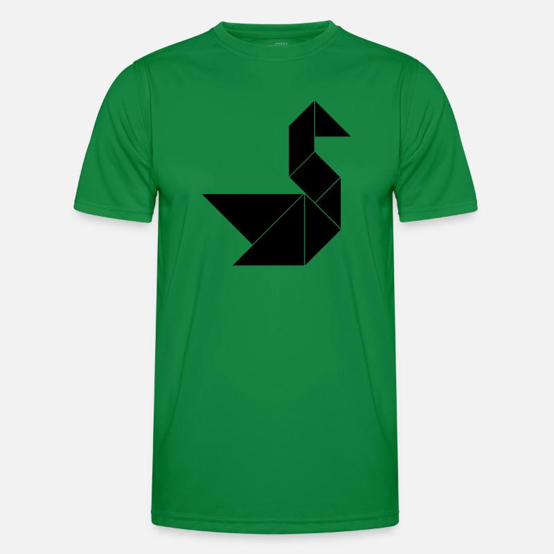 Tangram Schwan einfarbig Männer Funktions-T-Shirt