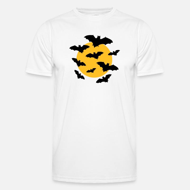 Fledermäuse & Mond - Männer Funktions-T-Shirt - Weiß