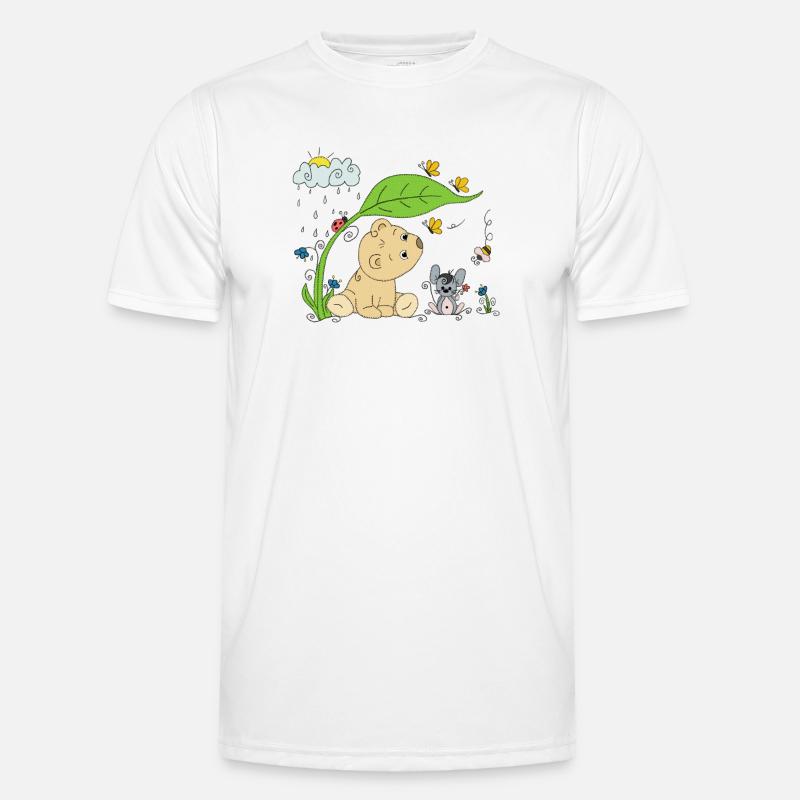 Bärchen im Regen Männer Funktions-T-Shirt