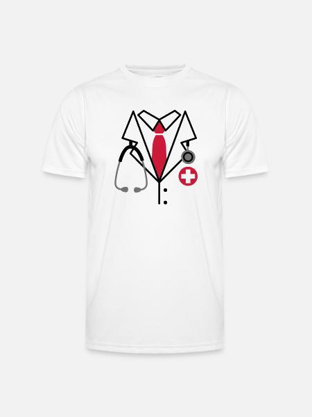 Doktor, Doktor Kostüm - Männer Funktions-T-Shirt - Weiß
