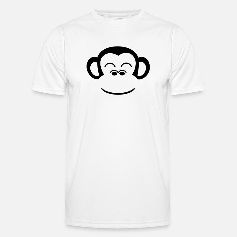 Affe Schimpanse Affengesicht Gorilla Menschenaffe - Männer Funktions-T-Shirt - Weiß