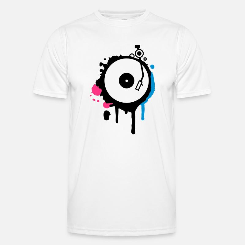 Turntable Graffiti - Men's Functional T-Shirt - white