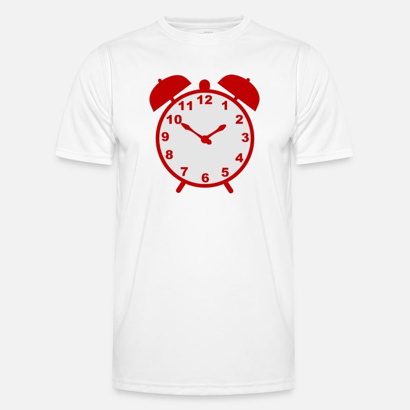 Classic alarm clock with red frame - Men's Functional T-Shirt - white