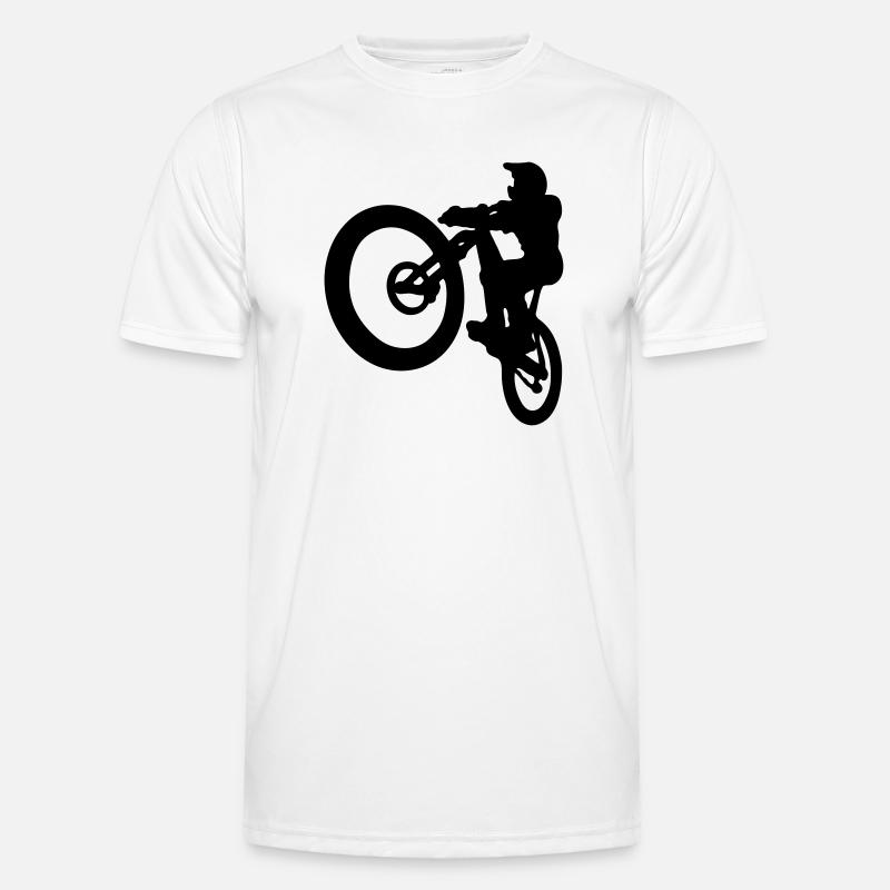 MTB jump - Männer Funktions-T-Shirt - Weiß