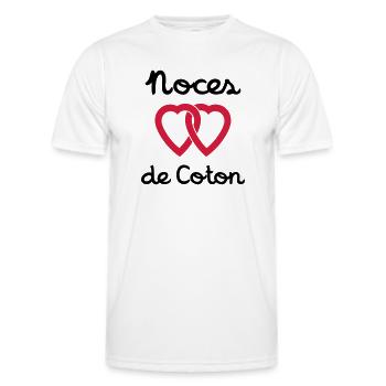 Noces de Coton - T-shirt sport Homme - blanc - Devant - AI Model Male 178 dark (178cm)