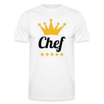 Chef - T-shirt sport Homme - blanc - Devant - AI Model Male 178 dark (178cm)