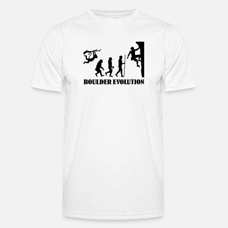 Boulder Evolution Climbing Mountaineering Boulderer - Men's Functional T-Shirt - white