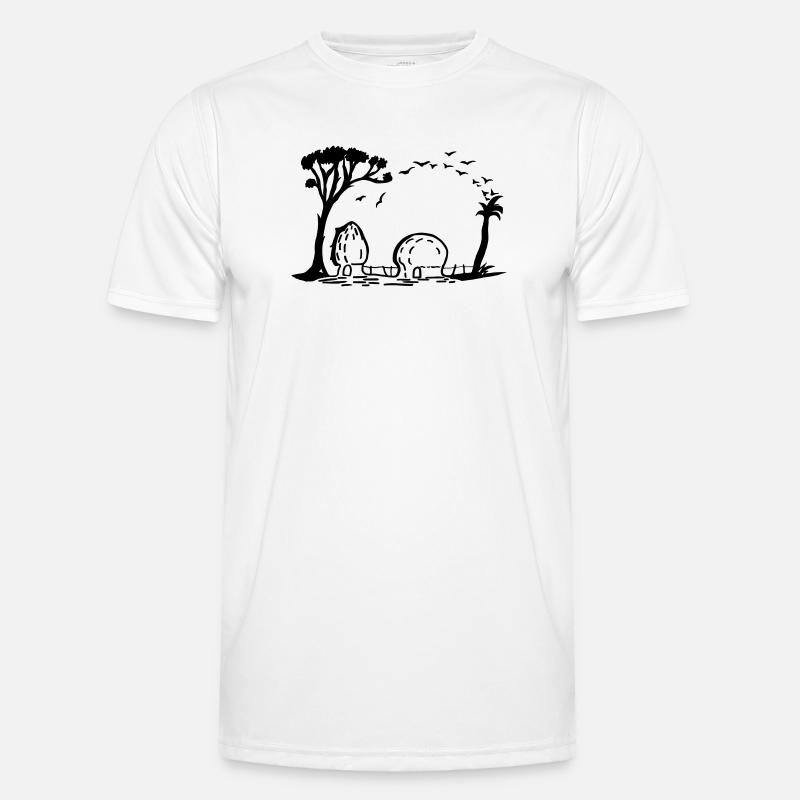 Elefant Dorf Optische Täuschung Männer Funktions-T-Shirt