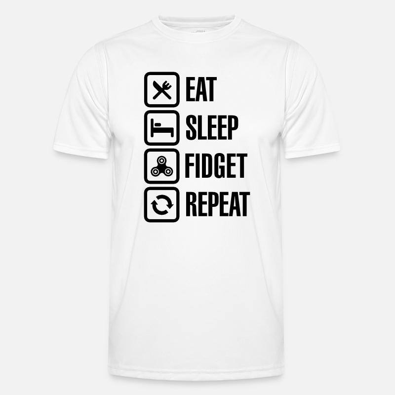 Eat Sleep Fidget Repeat - Fidget Spinner - Men's Functional T-Shirt - white