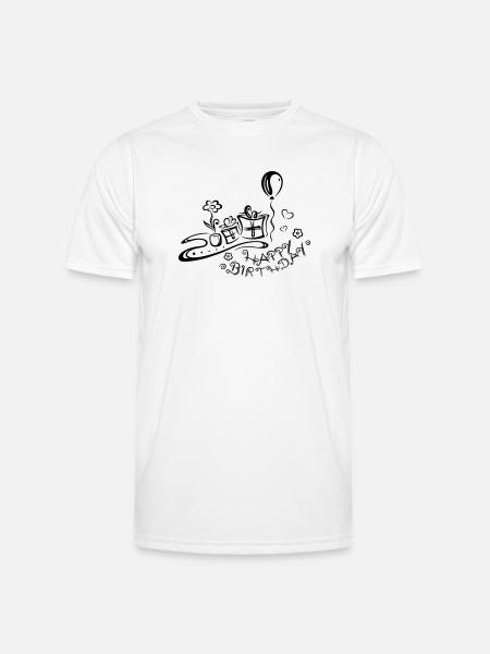 Happy Birthday motif, Congratulations - Men's Functional T-Shirt - white