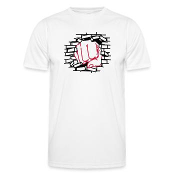 Fist dick, fist, beating - Men's Functional T-Shirt - white - Front - AI Model Male 178 dark (178cm)