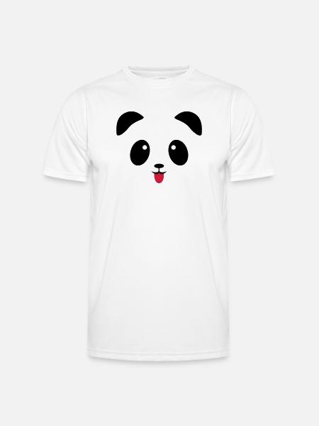 Panda Gesicht Zunge - Männer Funktions-T-Shirt - Weiß