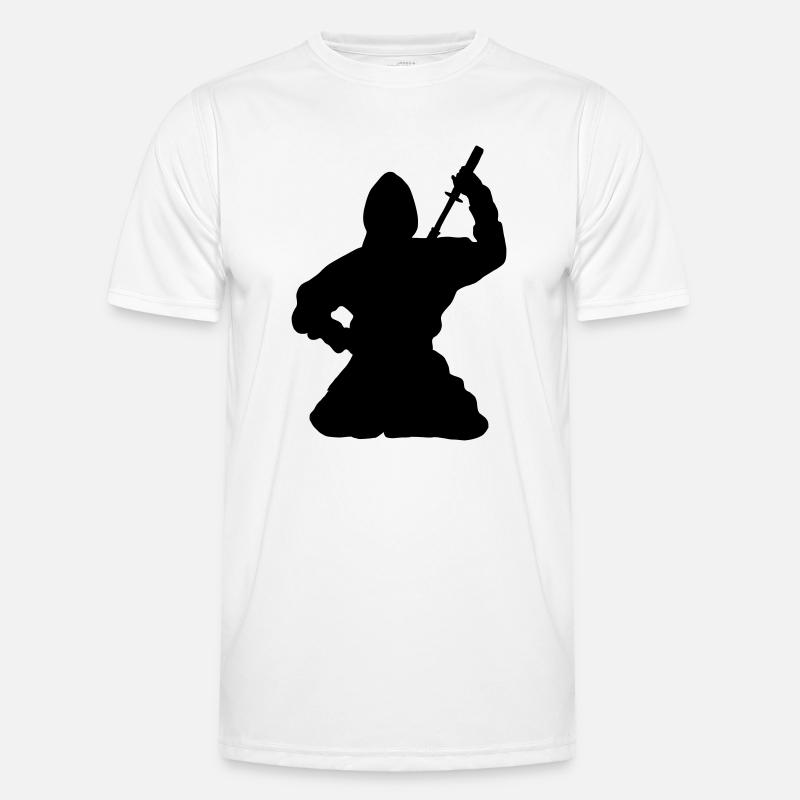 Ninja japanischer Spion oder Attentäter - Männer Funktions-T-Shirt - Weiß