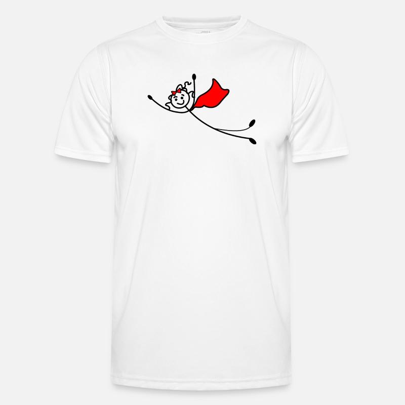 Fliegende Superfrau oder mit rotem Umhang - Männer Funktions-T-Shirt - Weiß