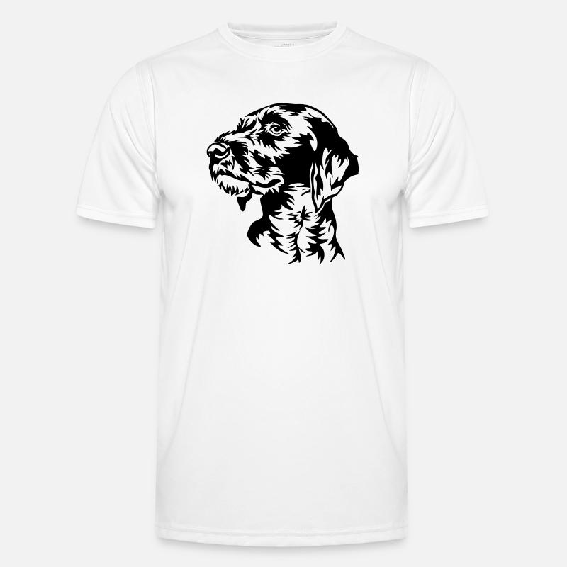 German Wirehaired Pointer head - Men's Functional T-Shirt - white