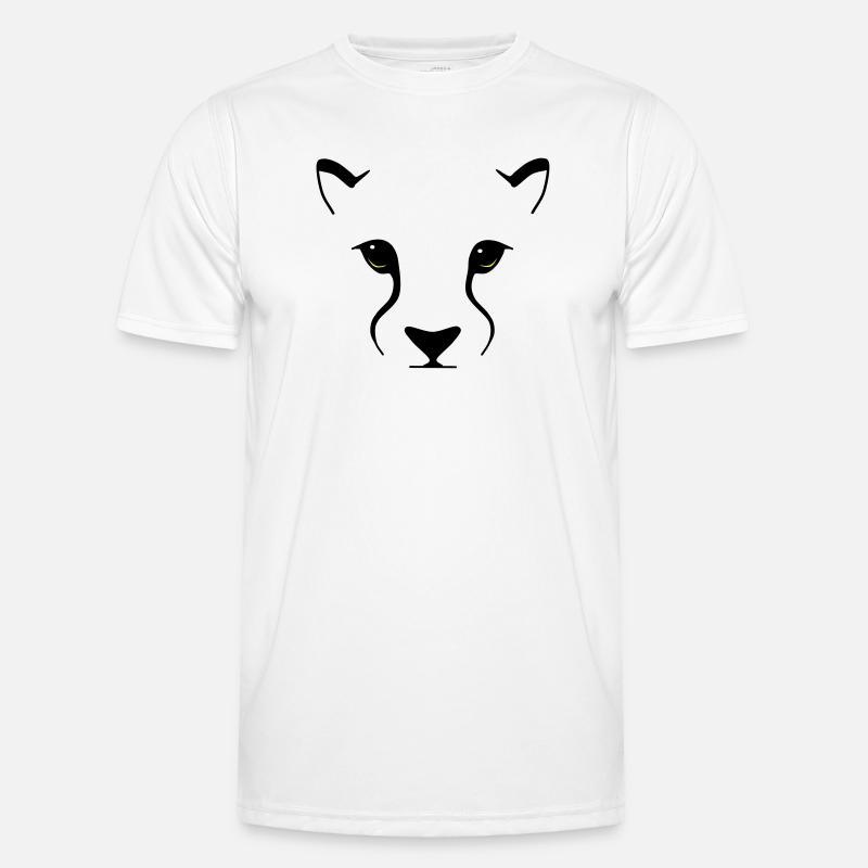 Big cat gaze – elegance with bite - Men's Functional T-Shirt - white