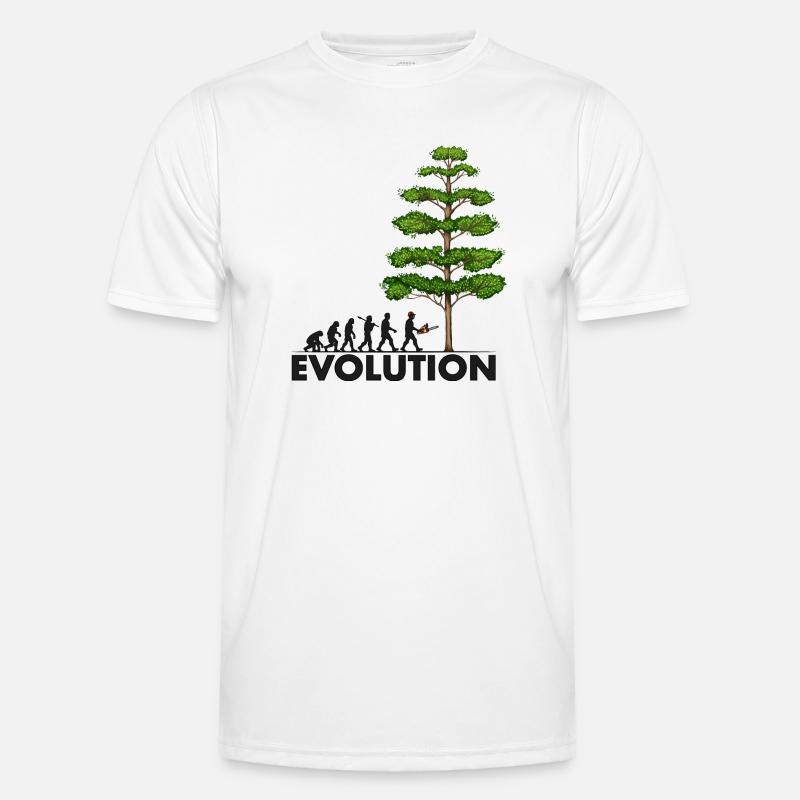 Chainsaw Evolution Gray Big Tree - Men's Functional T-Shirt - white