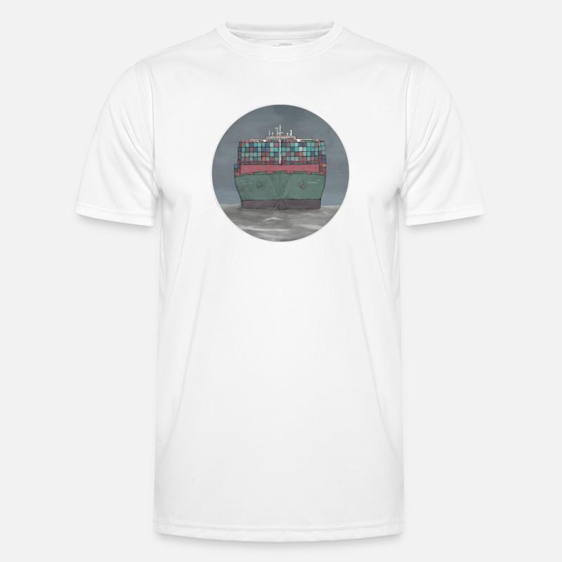 container ship - Men's Functional T-Shirt - white