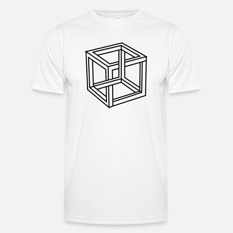 Esher unmöglicher Block oder Quadrat - Männer Funktions-T-Shirt - Weiß
