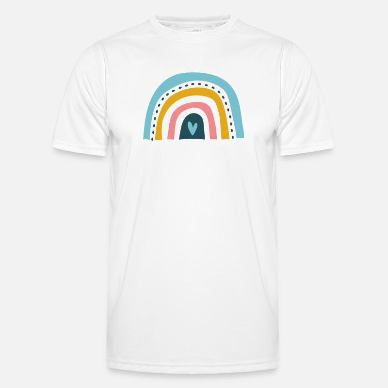 Regenbogen mit Herz Männer Funktions-T-Shirt
