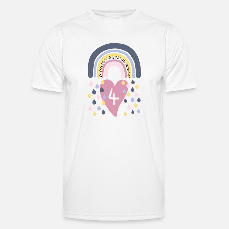 Rainbow 4th Birthday Men's Functional T-Shirt