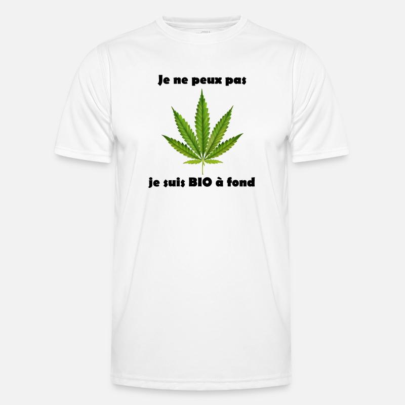 Stiliseret cannabisblad til tøj - Funktionsshirt til herrer - hvid