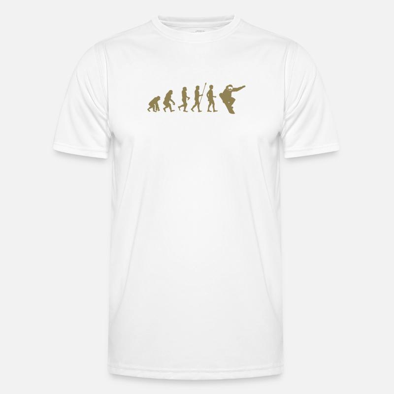 Snowboarder Evolution Gift Idea - Men's Functional T-Shirt - white