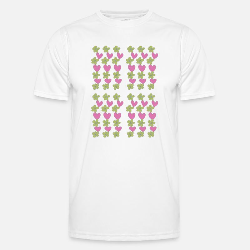 hearts flowers pattern Men's Functional T-Shirt