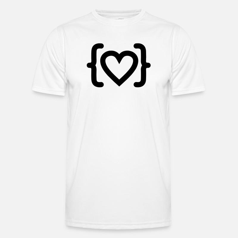 Heart of programmer code logo - Men's Functional T-Shirt - white