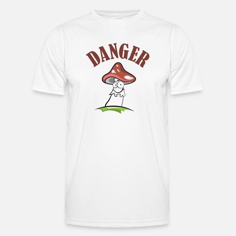 Toadstool danger symbol comic funny - Men's Functional T-Shirt - white
