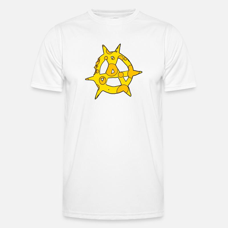 Anarchy symbol cheese - Men's Functional T-Shirt - white