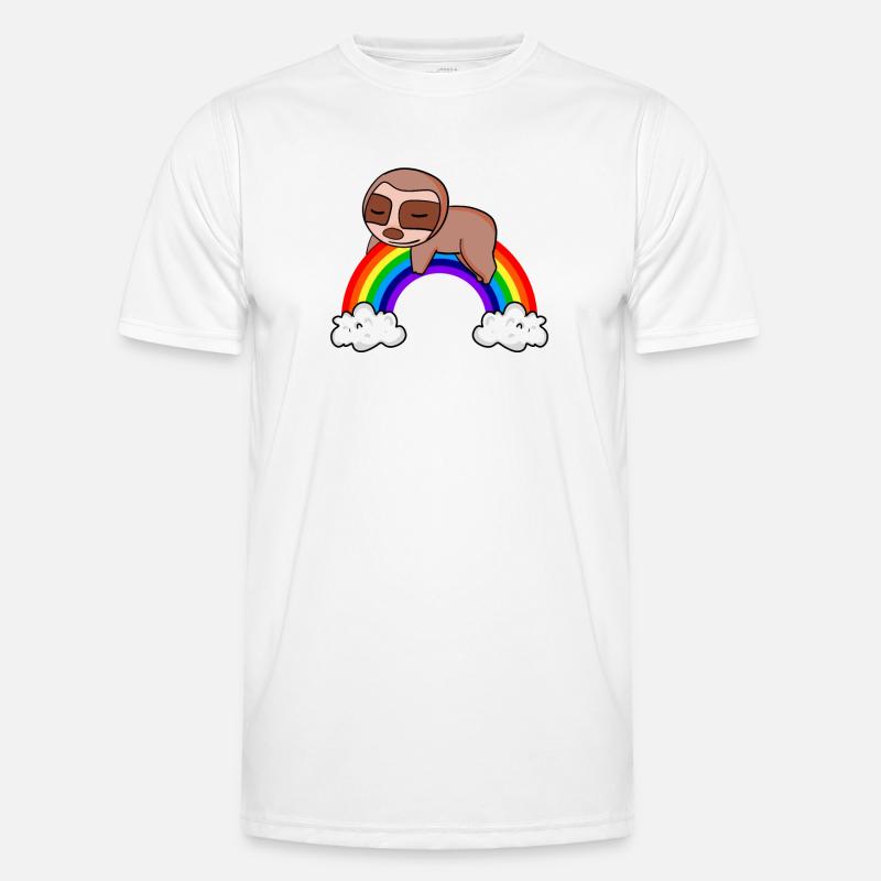 Rainbow Sloth - Men's Functional T-Shirt - white