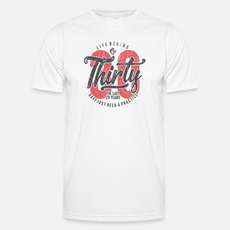 Das Leben beginnt bei Thirty Tee Männer Funktions-T-Shirt