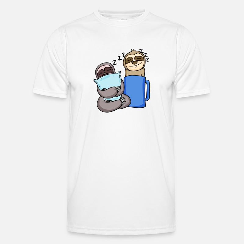 Sloth Sloths Sleeping Coffee - Men's Functional T-Shirt - white