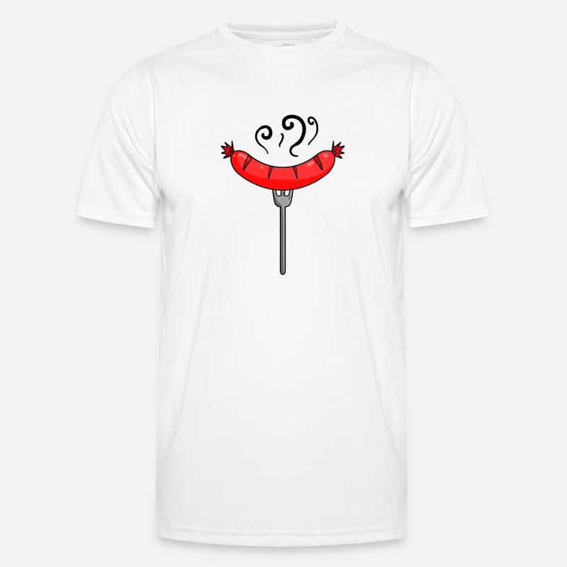 Wurst Currywurst Fleisch Bratwurst Grillwurst - Männer Funktions-T-Shirt - Weiß