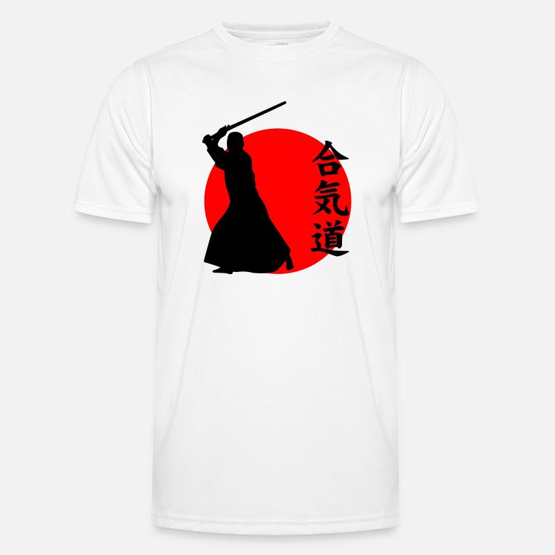Aikido - Männer Funktions-T-Shirt - Weiß