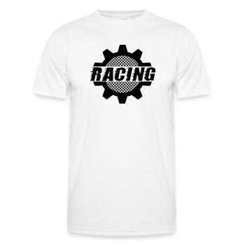 Racing - Roue dentée de sport automobile - Vitre automatique de voiture - T-shirt sport Homme - blanc - Devant - AI Model Male 178 dark (178cm)