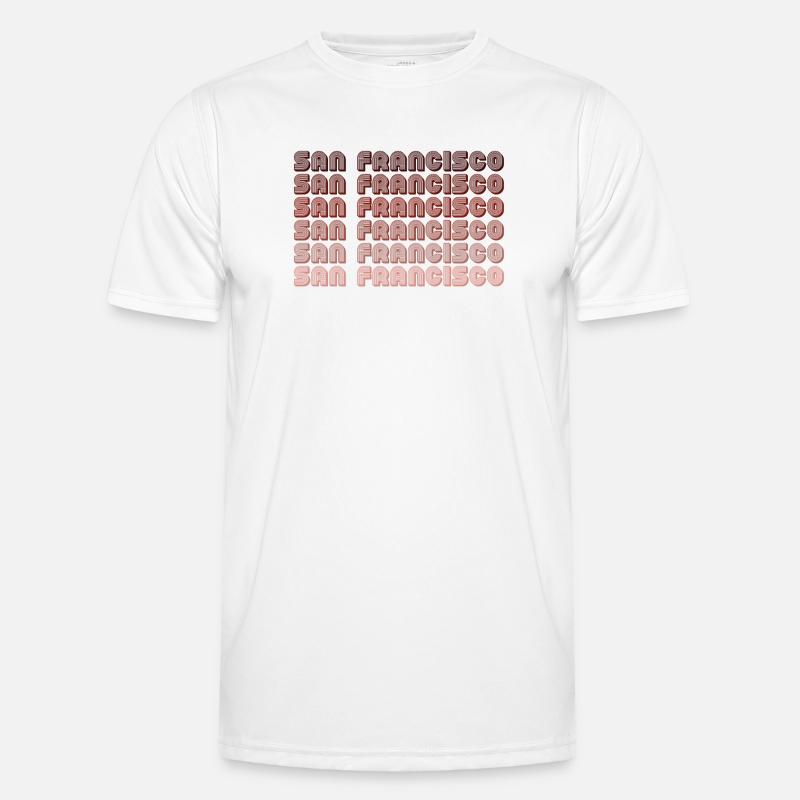 San Francisco Grid Gradient Pattern - Men's Functional T-Shirt - white