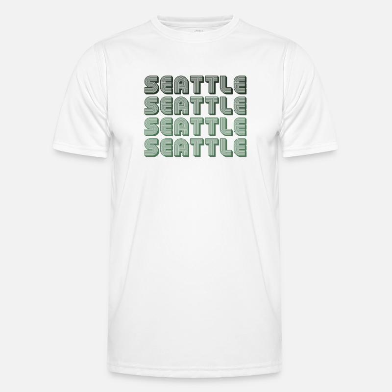 Seattle Blockgrid Pattern - Men's Functional T-Shirt - white