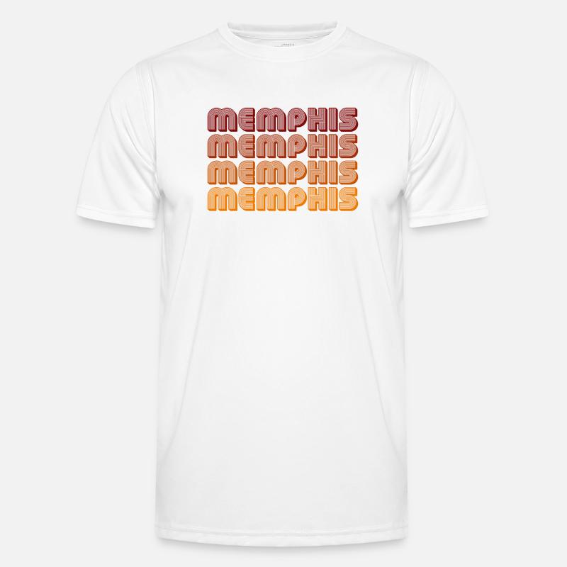 Memphis Gradient Text Repeat - Männer Funktions-T-Shirt - Weiß