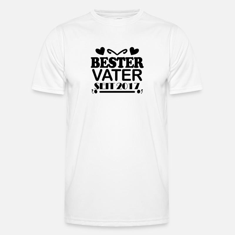 Bester Vater seit 2017 - Männer Funktions-T-Shirt - Weiß