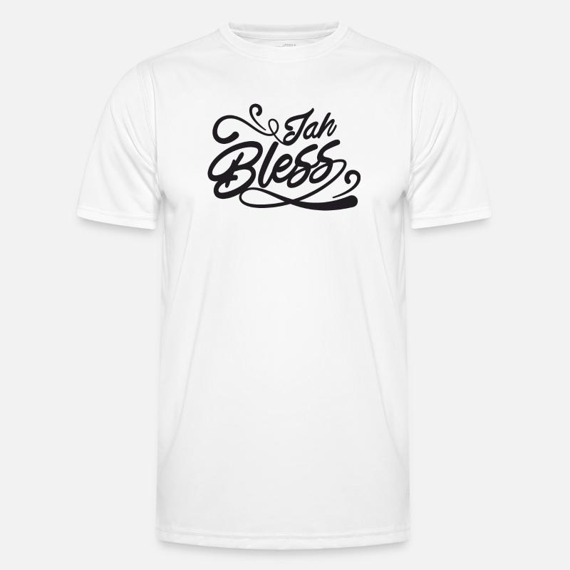 Jah Bless Script Männer Funktions-T-Shirt