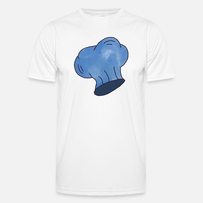 Small blue chef's hat with clouds - Men's Functional T-Shirt - white