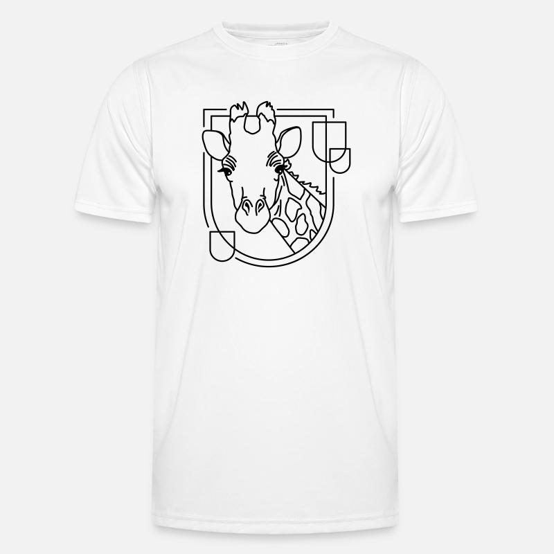 Giraffe in Geometric Shape - Line Art Design - Men's Functional T-Shirt - white